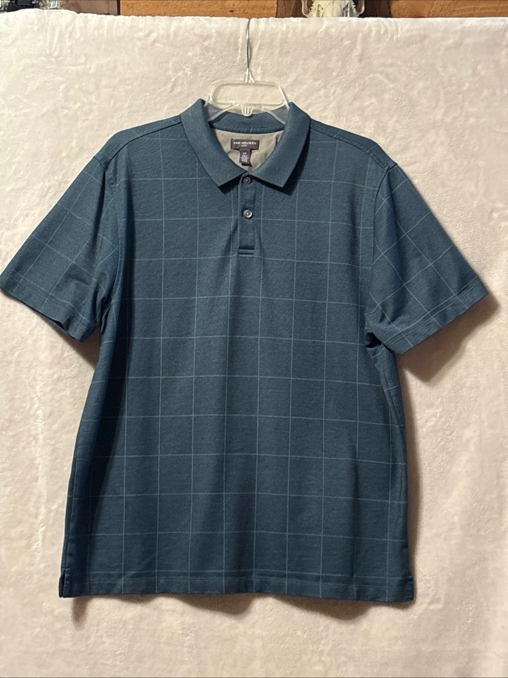 Van Heusen Men's Windowpane Polo Shirt